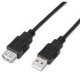 Aisens Cable de Extensión USB 2.0 Tipo A Macho a Hembra 1,8m Negro